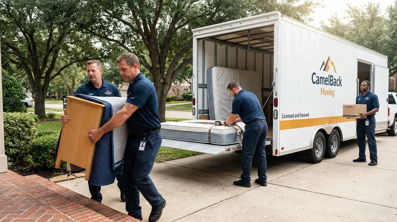 Crew loading residential truck for cross-state move from Absecon, NJ